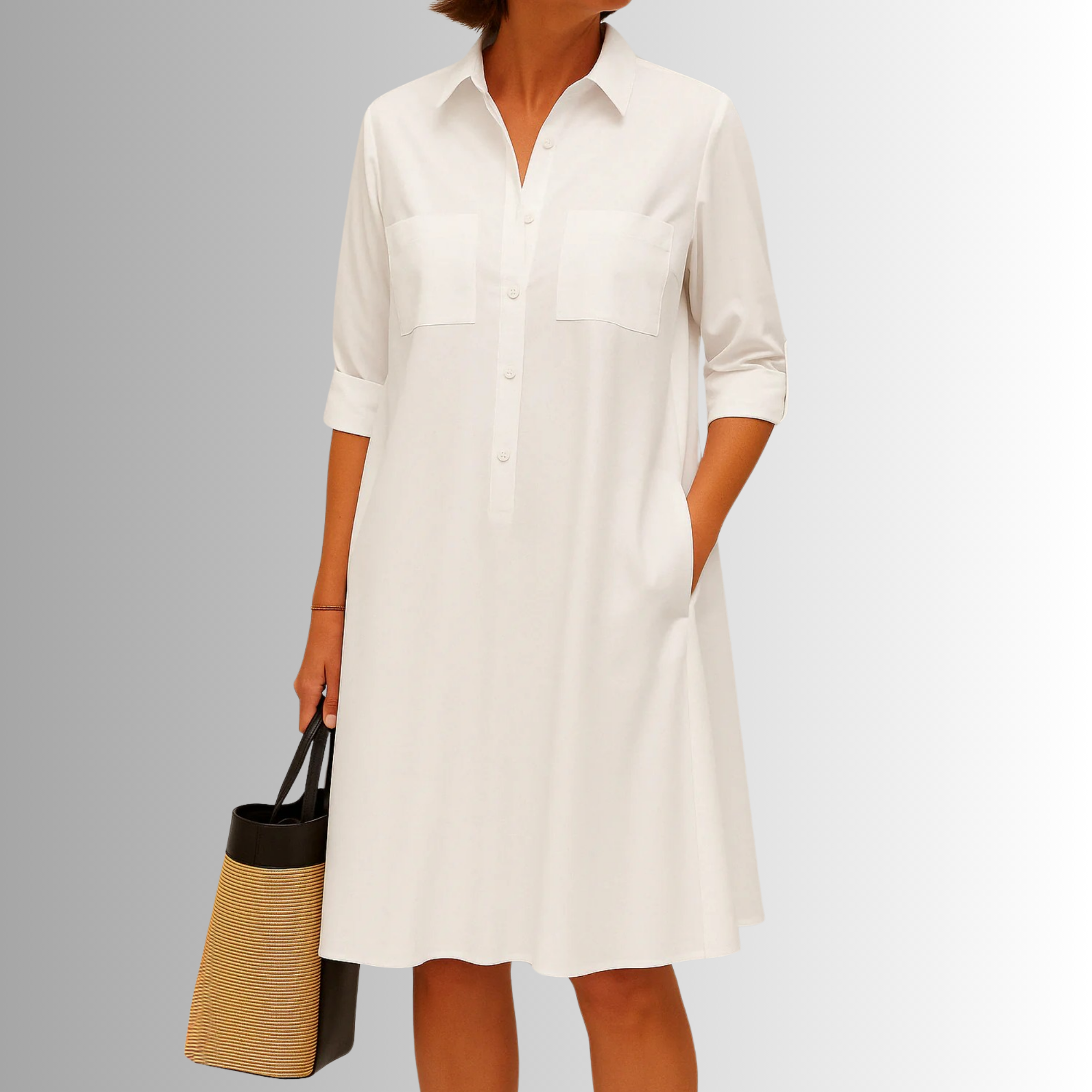 Cathy Lightweight Button Dress