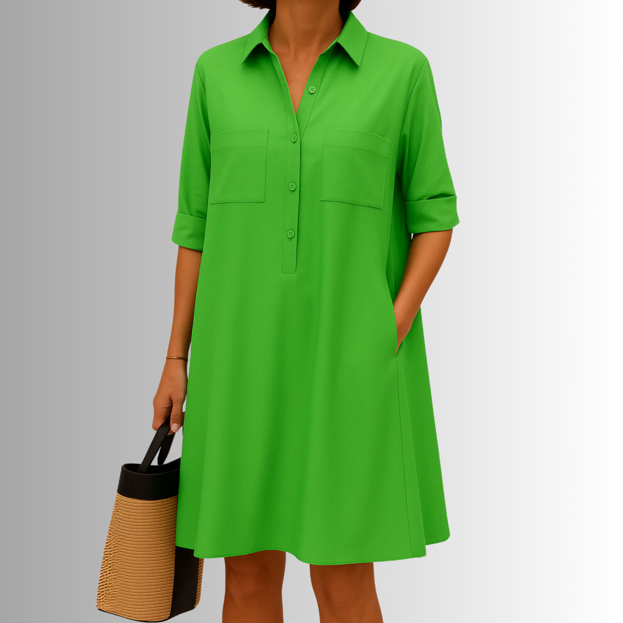 Cathy Lightweight Button Dress