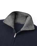 Men’s Full Zip Knit Cardigan – Stand Collar Sweater