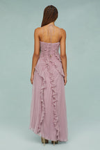 Estelle Halter Pleated Maxi Dress