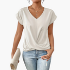 Heart-Neck Casual T-Shirt