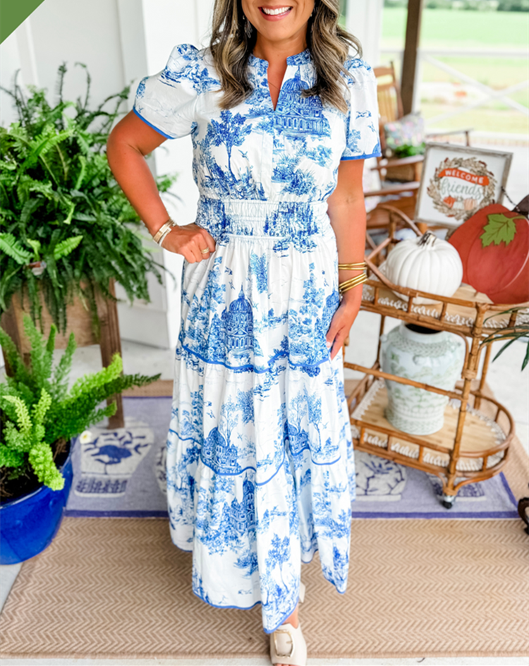 Camille Classic Toile Maxi Dress