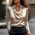 Shannon Elegant Shiny V-Neck Blouse
