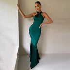 Georgia Fishtail Dress with Open Back
