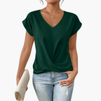 Heart-Neck Casual T-Shirt