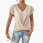 Heart-Neck Casual T-Shirt