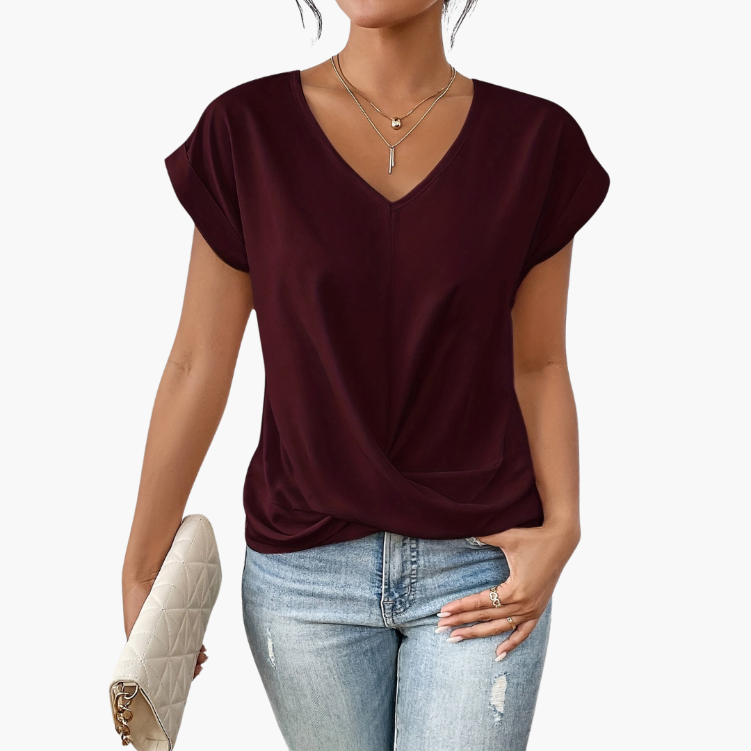 Heart-Neck Casual T-Shirt