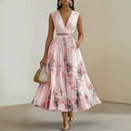 Maureen Flowy Sleeveless Summer Maxi Dress