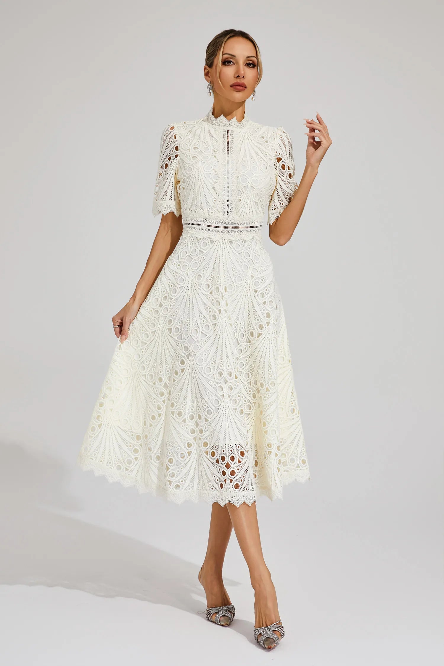 Lexi Elegant Lace Midi Dress