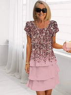 Mia Ruffled Floral Pleated Dress