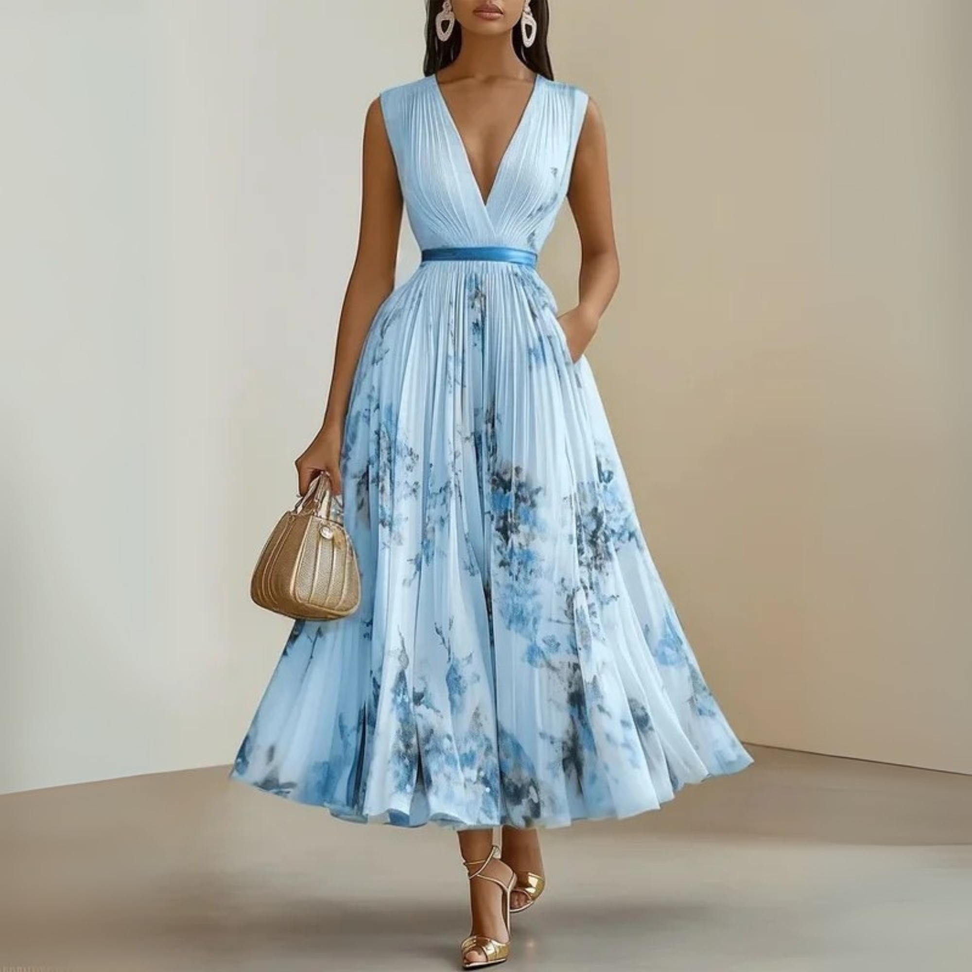 Maureen Flowy Sleeveless Summer Maxi Dress