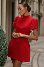 Puff Sleeve Cocktail Mini Dress