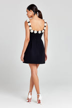 Floral Appliqué Summer Mini Dress