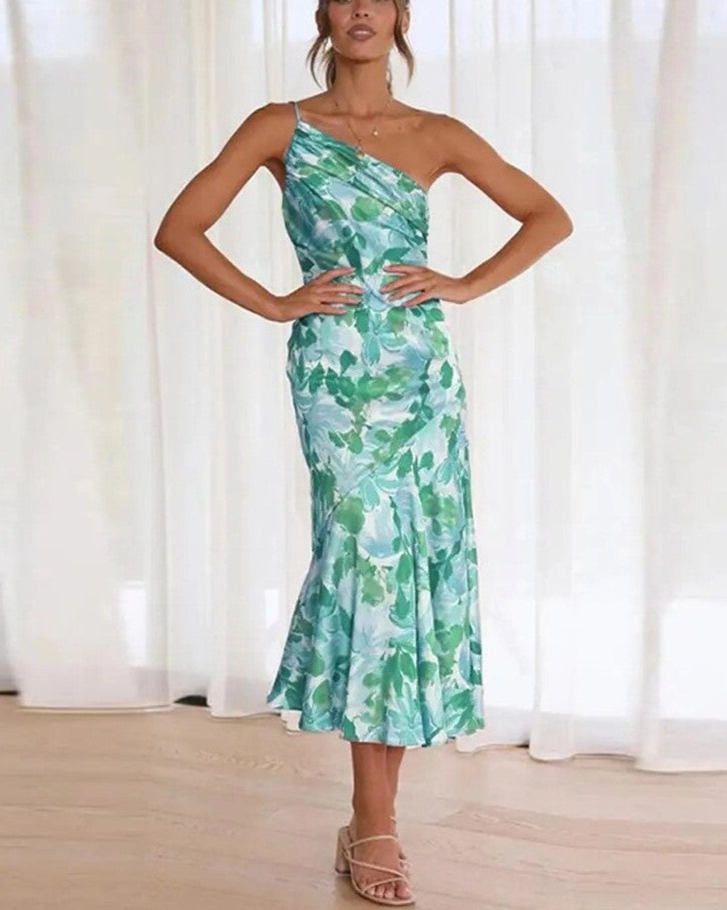 Kathy Women’s Maxi Dress with Asymmetrical Cut