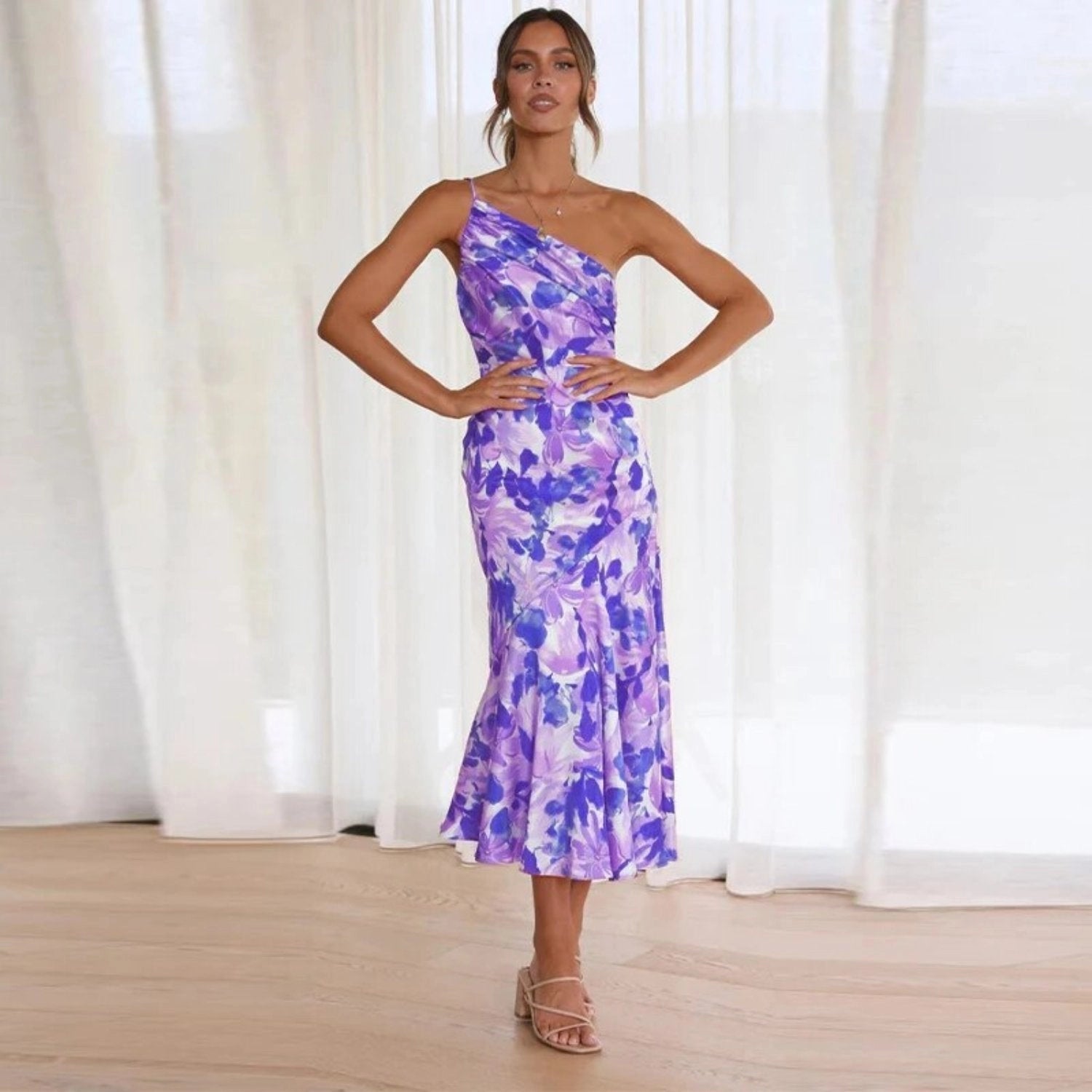 Kathy Women’s Maxi Dress with Asymmetrical Cut