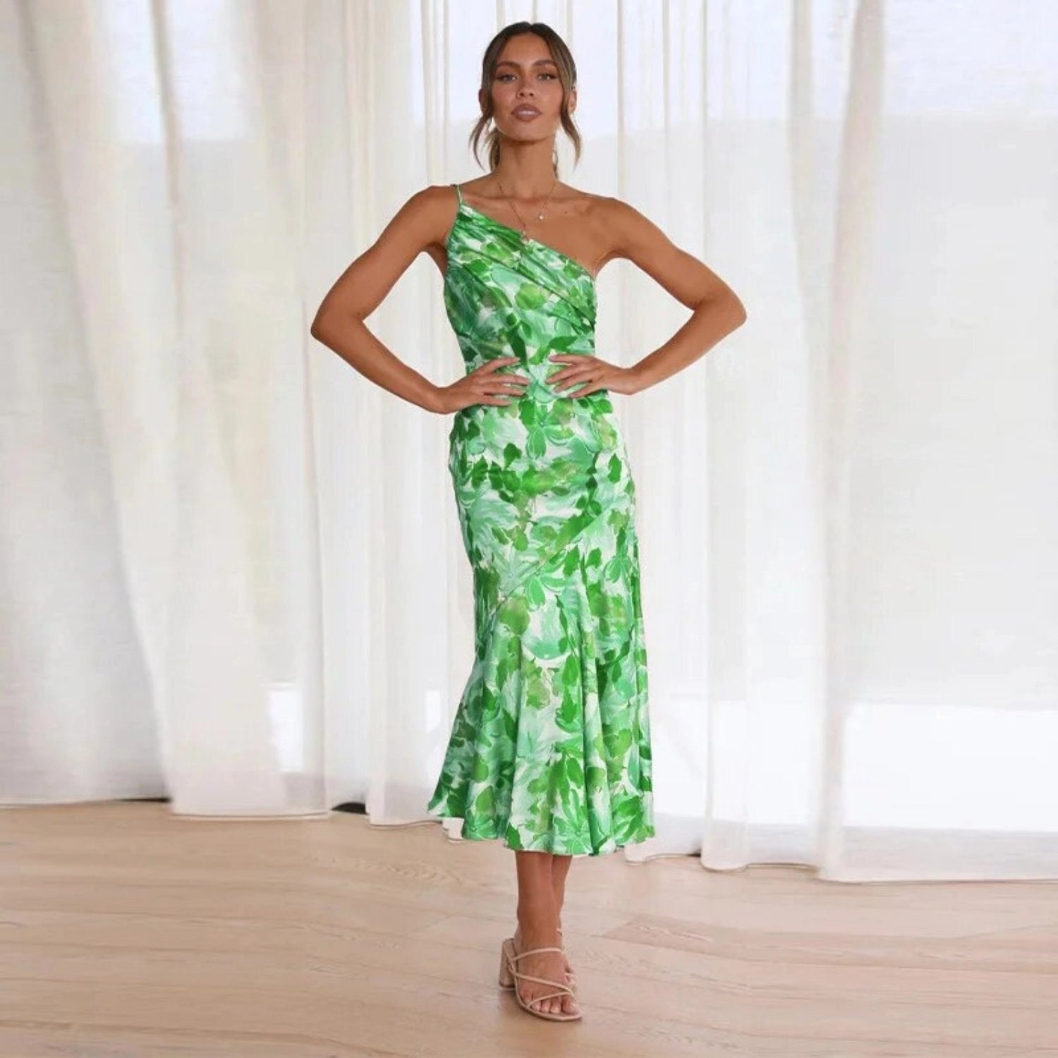 Kathy Women’s Maxi Dress with Asymmetrical Cut