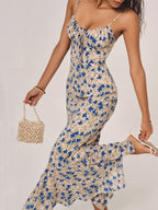 Floral Spaghetti Strap Summer Maxi Dress