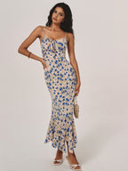 Floral Spaghetti Strap Summer Maxi Dress