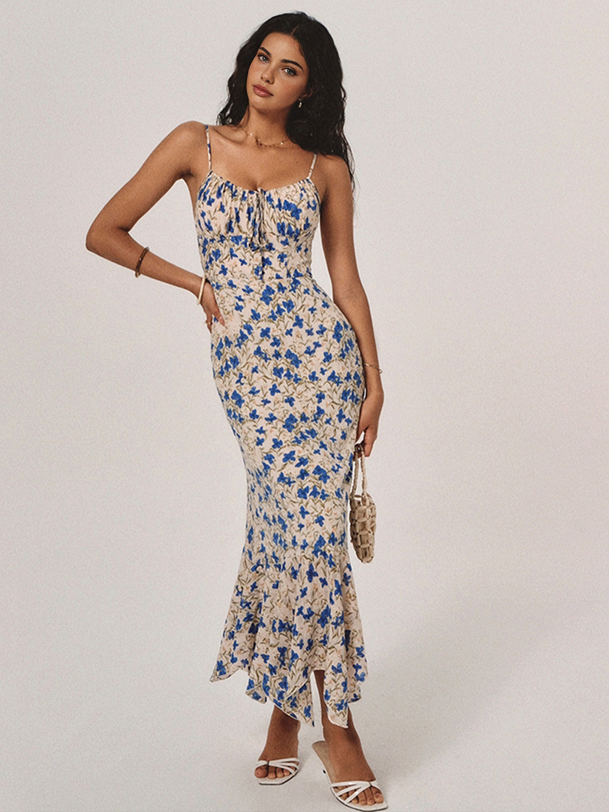 Floral Spaghetti Strap Summer Maxi Dress