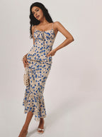 Floral Spaghetti Strap Summer Maxi Dress