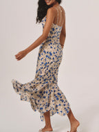 Floral Spaghetti Strap Summer Maxi Dress