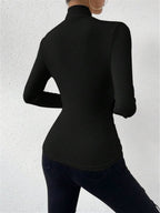 Draped Crossover Long Sleeve Top