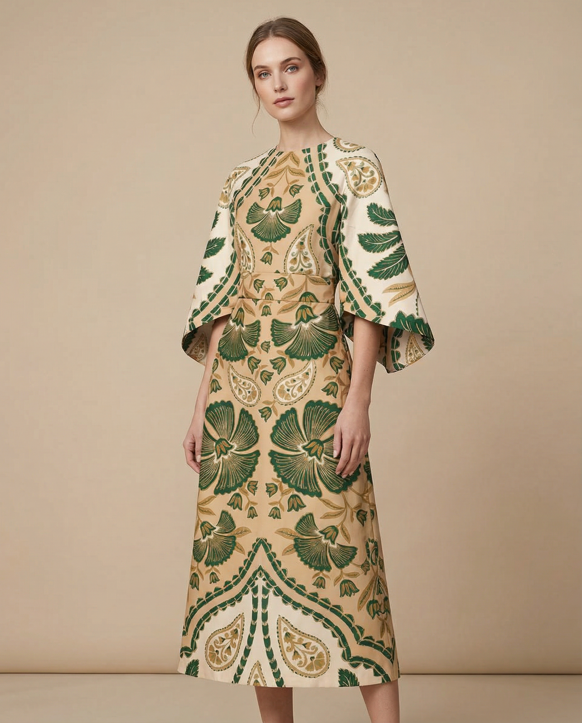 Bohemian High Waist Midi Dress