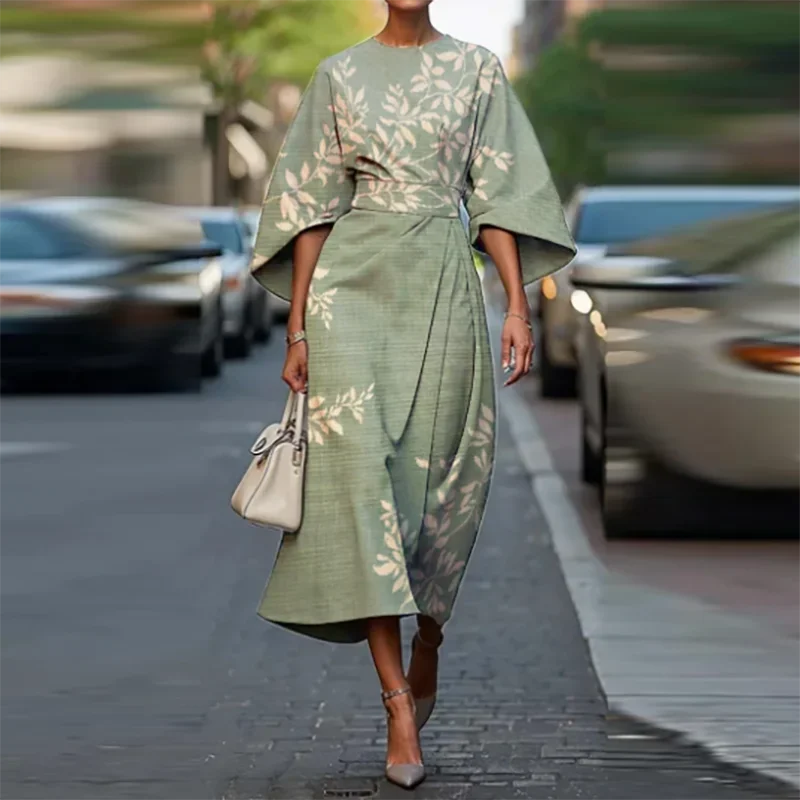 Bohemian High Waist Midi Dress