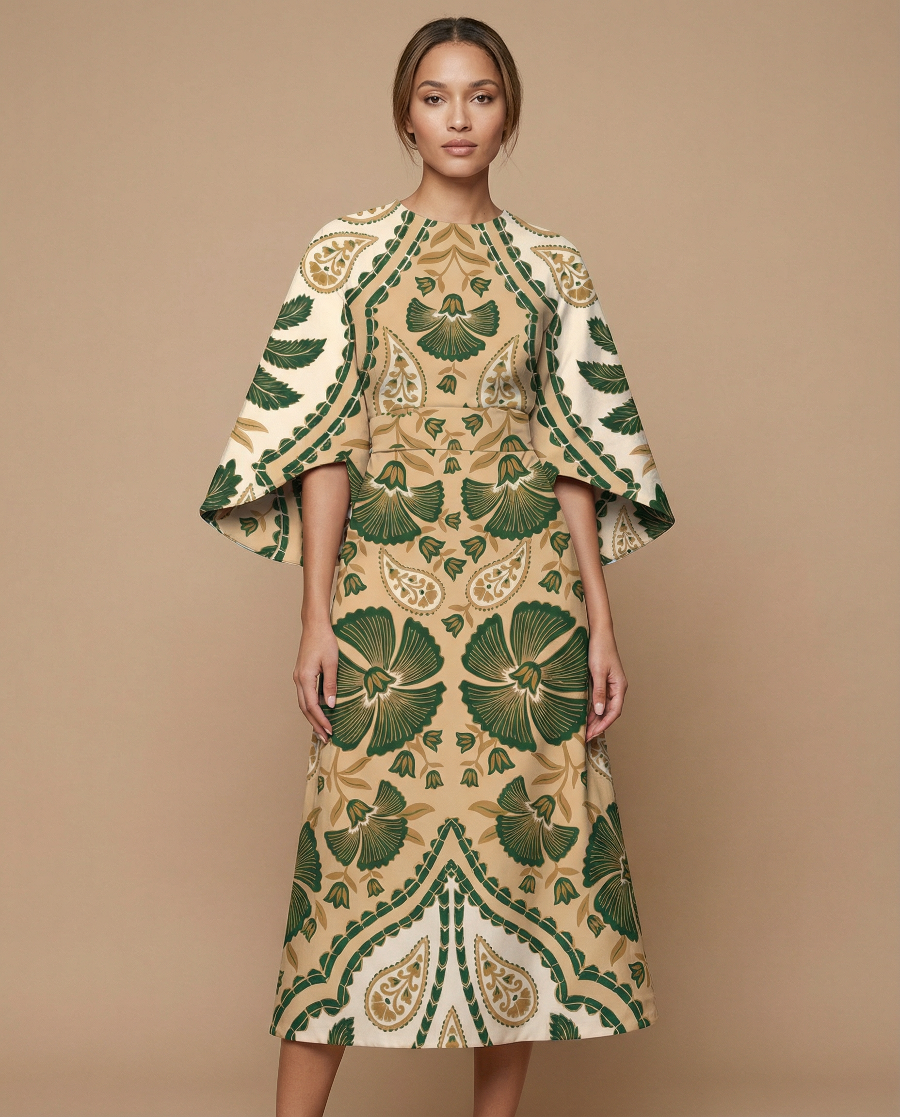 Bohemian High Waist Midi Dress