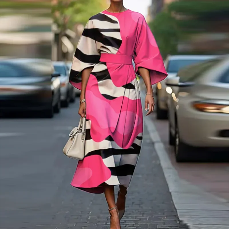 Bohemian High Waist Midi Dress