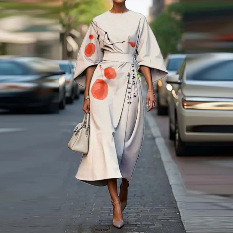 Bohemian High Waist Midi Dress
