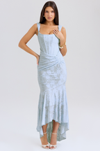 Lace Corset Wedding Guest Maxi Dress