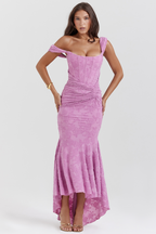 Lace Corset Wedding Guest Maxi Dress