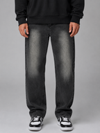 Men's Relaxed Fit Straight Leg Jeans – Vintage Washed Denim Trousers