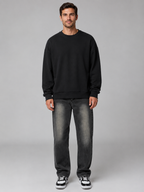 Men's Relaxed Fit Straight Leg Jeans – Vintage Washed Denim Trousers