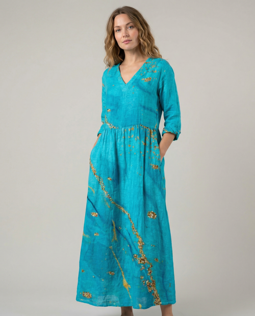Chic V-Neck Long Sleeve Dress