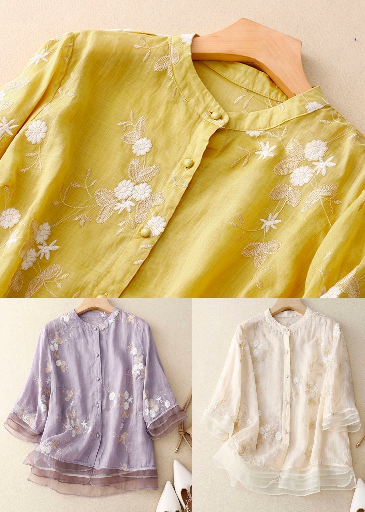 Kourtney Chic Blouse with Floral Accents