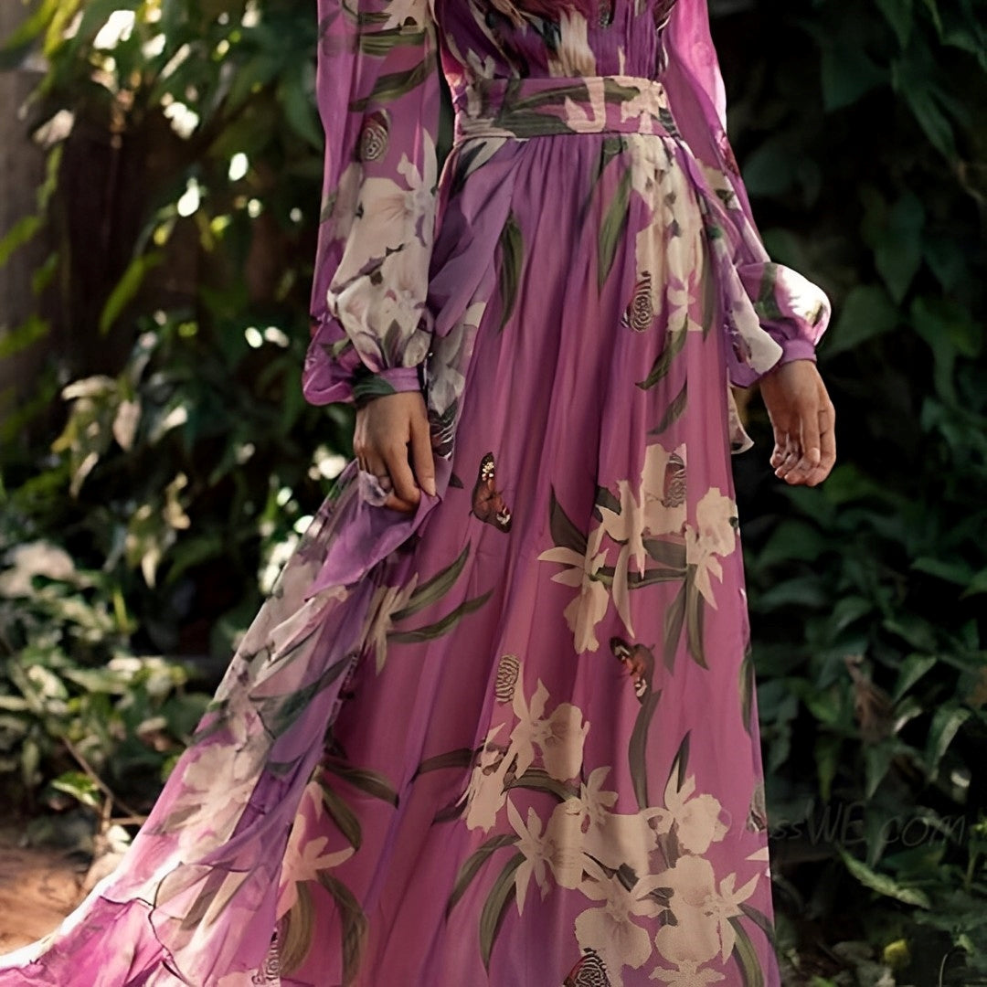 Rachel Lightweight Floral Chiffon Dress