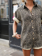 Tracy Mini Cheetah Printed Romper