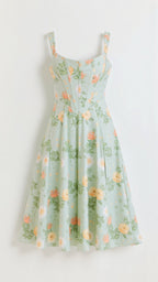 Dahlia Floral Jacquard Midi Dress