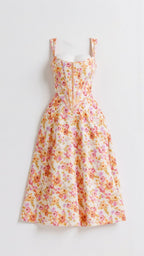 Dahlia Floral Jacquard Midi Dress