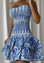 Dolce Amalfi Blue Summer Mini Dress