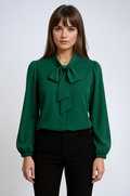 Long Sleeve Bow Detail Blouse
