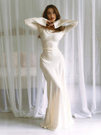 Elegant Long Sleeve Wedding Guest Maxi Dress
