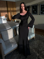 Elegant Long Sleeve Wedding Guest Maxi Dress