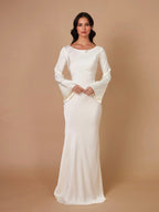 Elegant Long Sleeve Wedding Guest Maxi Dress