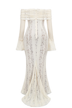 Off-Shoulder Lace Wedding Guest Maxi Dress