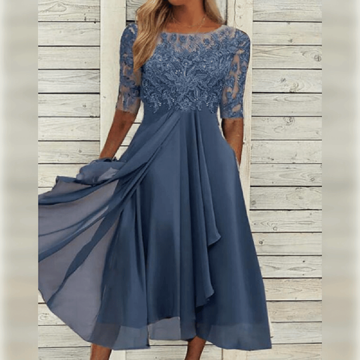 Violet Elegance Chiffon Dress