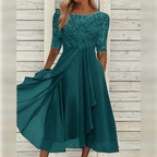 Violet Elegance Chiffon Dress