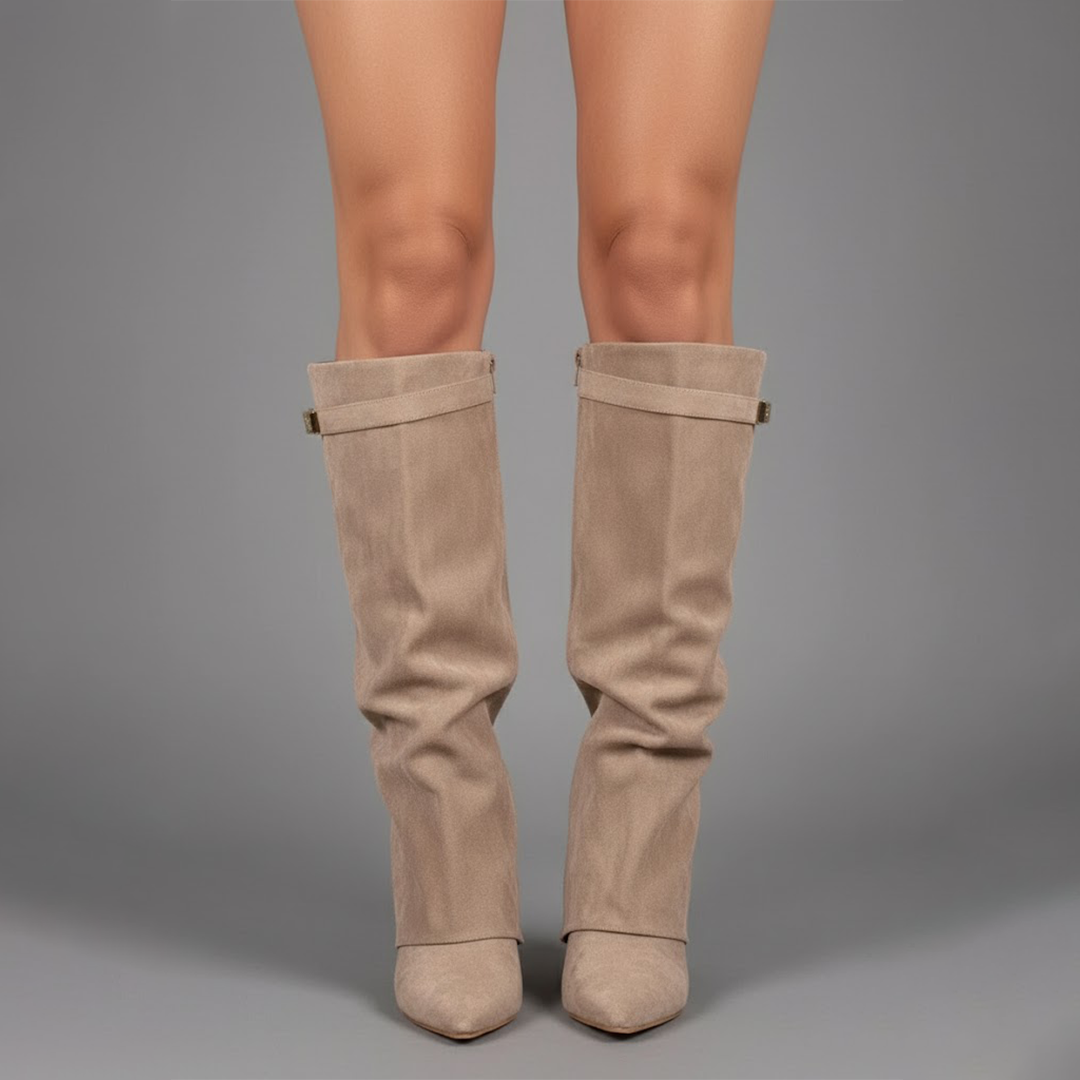 Connor Women’s Leather Thigh-High Boots with Buckle